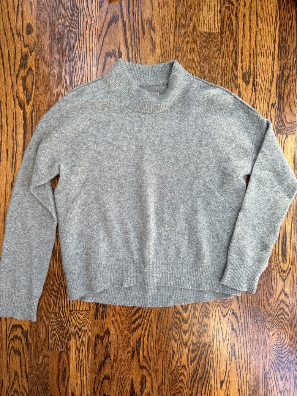 Zadig & Voltaire Quiet Luxury Cashmere Blend Gray Mock Neck Cozy Sweater